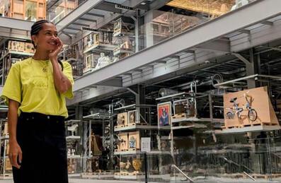 Jazz Grant, multimedia artist, walks through V&A East Storehouse