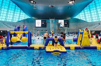 Inflatables at London Aquatics Centre
