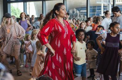A group of dancers on the Dance Floor at Sadler's Wells East