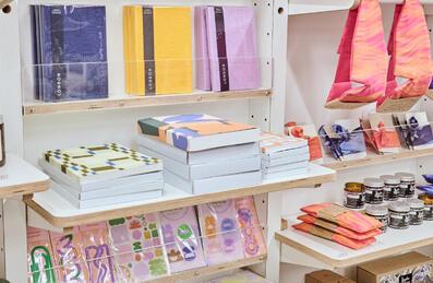 Bright items on display at not just a shop