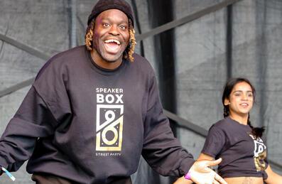 Speaker Box Street Party perform on stage at the Great Get Together 2024