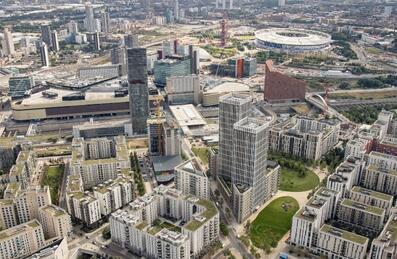 Aerial shot of east village