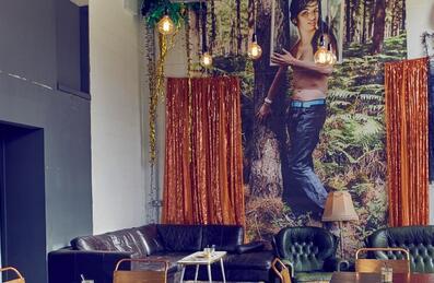 Inside a bar during day time