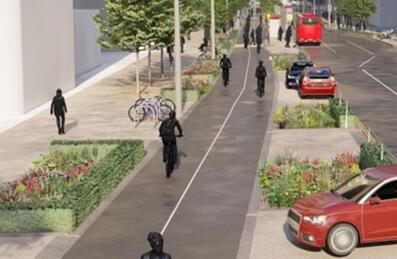 A mock up of Westfield Avenue