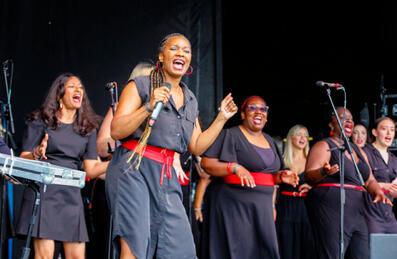 A group of singers on stage