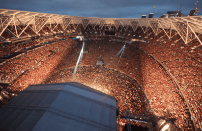 Photo of London Stadium with a concert on