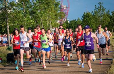 Runners at Queen Elizabeth Olympic Park