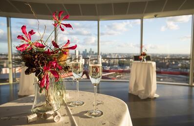 cocktails and flowers at the ArcelorMittal Orbit 