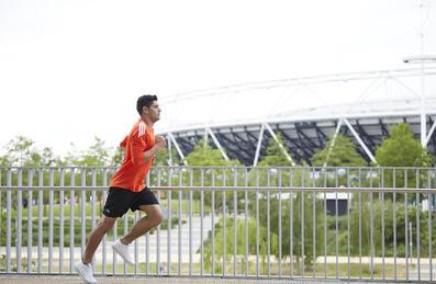Man running at the park