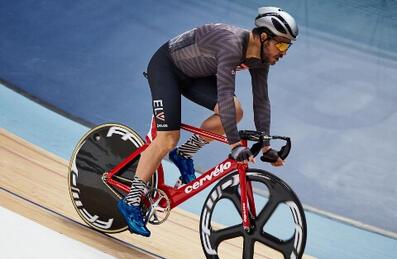 Cyclist in a race at Lee Valley VeloPark