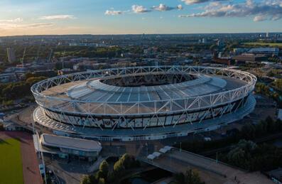 The outside of London Stadium from above