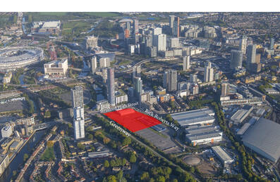 Satellite view of RRW, in red