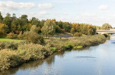 Beautiful shot of parklands and river
