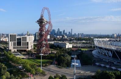 Beautiful shot of ArcelorMittal Orbit and London Stadium