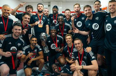 The players for Sidemen Charity Football Match grouped together