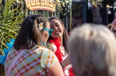 A person laughs at Snoozebox