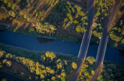 Aerial photo of one of the Park's waterways